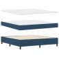 Preview: Boxspringbett mit Kopfteil Blau 180 x 200 cm Stoff