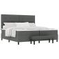 Preview: Boxspringbett mit Kopfteil Dunkelgrau 200 x 200 cm Stoff