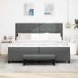Preview: Boxspringbett mit Kopfteil Dunkelgrau 200 x 200 cm Stoff