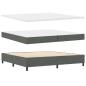 Preview: Boxspringbett mit Kopfteil Dunkelgrau 200 x 200 cm Stoff