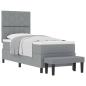 Preview: Boxspringbett mit Kopfteil Hellgrau 80 x 200 cm Stoff
