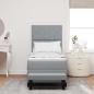 Preview: Boxspringbett mit Kopfteil Hellgrau 80 x 200 cm Stoff