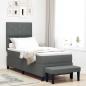 Preview: ARDEBO.de - Boxspringbett mit Kopfteil Dunkelgrau 80 x 200 cm Stoff