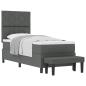 Preview: Boxspringbett mit Kopfteil Dunkelgrau 80 x 200 cm Stoff