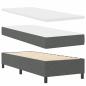 Preview: Boxspringbett mit Kopfteil Dunkelgrau 80 x 200 cm Stoff