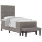 Preview: Boxspringbett mit Kopfteil Taupe 80 x 200 cm Stoff