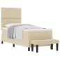 Preview: Boxspringbett mit Kopfteil Creme 80 x 200 cm Stoff