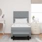 Preview: Boxspringbett mit Kopfteil Hellgrau 90 x 190 cm Stoff