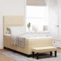 Preview: ARDEBO.de - Boxspringbett mit Kopfteil Creme 90 x 190 cm Stoff