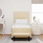 Preview: Boxspringbett mit Kopfteil Creme 90 x 190 cm Stoff