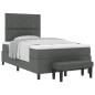 Preview: Boxspringbett mit Kopfteil Dunkelgrau 120 x 200 cm Stoff