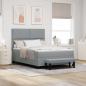 Preview: ARDEBO.de - Boxspringbett mit Kopfteil Hellgrau 140 x 200 cm Stoff