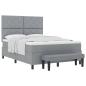Preview: Boxspringbett mit Kopfteil Hellgrau 140 x 200 cm Stoff