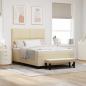 Preview: ARDEBO.de - Boxspringbett mit Kopfteil Creme 160 x 200 cm Stoff