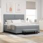Preview: ARDEBO.de - Boxspringbett mit Kopfteil Hellgrau 180 x 200 cm Stoff