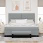 Preview: Boxspringbett mit Kopfteil Hellgrau 180 x 200 cm Stoff