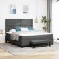 Preview: ARDEBO.de - Boxspringbett mit Kopfteil Dunkelgrau 180 x 200 cm Stoff