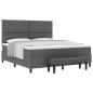 Preview: Boxspringbett mit Kopfteil Dunkelgrau 180 x 200 cm Stoff