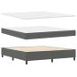 Preview: Boxspringbett mit Kopfteil Dunkelgrau 180 x 200 cm Stoff