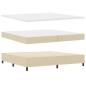 Preview: Boxspringbett mit Kopfteil Creme 200 x 200 cm Stoff