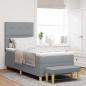 Preview: ARDEBO.de - Boxspringbett mit Kopfteil Hellgrau 200 x 100 cm Stoff