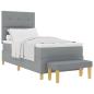 Preview: Boxspringbett mit Kopfteil Hellgrau 200 x 100 cm Stoff