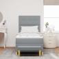 Preview: Boxspringbett mit Kopfteil Hellgrau 200 x 100 cm Stoff