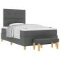 Preview: Boxspringbett mit Kopfteil Dunkelgrau 190 x 120 cm Stoff