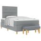 Preview: Boxspringbett mit Kopfteil Hellgrau 120 x 200 cm Stoff