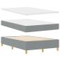 Preview: Boxspringbett mit Kopfteil Hellgrau 120 x 200 cm Stoff