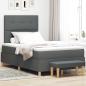Preview: ARDEBO.de - Boxspringbett mit Kopfteil Dunkelgrau 200 x 120 cm Stoff