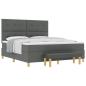 Preview: Boxspringbett mit Kopfteil Dunkelgrau 200 x 180 cm Stoff