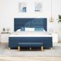 Preview: Boxspringbett mit Kissen mit Kopfteil Blau 200 x 180 cm Stoff