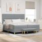 Preview: ARDEBO.de - Boxspringbett mit Kopfteil Hellgrau 200 x 200 cm Stoff