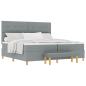 Preview: Boxspringbett mit Kopfteil Hellgrau 200 x 200 cm Stoff