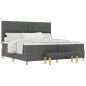 Preview: Boxspringbett mit Kopfteil Dunkelgrau 200 x 200 cm Stoff