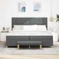 Preview: Boxspringbett mit Kopfteil Dunkelgrau 200 x 200 cm Stoff