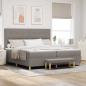 Preview: ARDEBO.de - Boxspringbett mit Kopfteil Taupe 200 x 200 cm Stoff