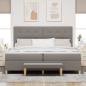 Preview: Boxspringbett mit Kopfteil Taupe 200 x 200 cm Stoff