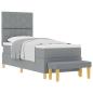 Preview: Boxspringbett mit Kopfteil Hellgrau 200 x 80 cm Stoff
