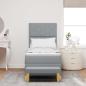 Preview: Boxspringbett mit Kopfteil Hellgrau 200 x 80 cm Stoff