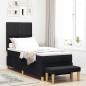Preview: ARDEBO.de - Boxspringbett mit Kissen mit Kopfteil Schwarz 200 x 80 cm Stoff