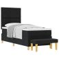 Preview: Boxspringbett mit Kissen mit Kopfteil Schwarz 200 x 80 cm Stoff