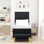 Preview: Boxspringbett mit Kissen mit Kopfteil Schwarz 200 x 80 cm Stoff