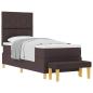 Preview: Boxspringbett mit Kopfteil Dunkelbraun 200 x 80 cm Stoff