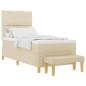 Preview: Boxspringbett mit Kissen mit Kopfteil Creme 190 x 90 cm Stoff