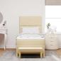 Preview: Boxspringbett mit Kissen mit Kopfteil Creme 190 x 90 cm Stoff