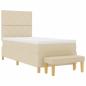 Preview: Boxspringbett mit Kissen mit Kopfteil Creme 190 x 90 cm Stoff