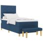 Preview: Boxspringbett mit Kopfteil Blau 190 x 90 cm Stoff