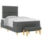Preview: Boxspringbett mit Kopfteil Dunkelgrau 190 x 120 cm Stoff